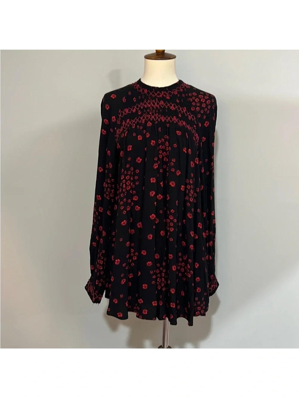 Free People Flowers In Her Hair Smock Detail Tunic Top